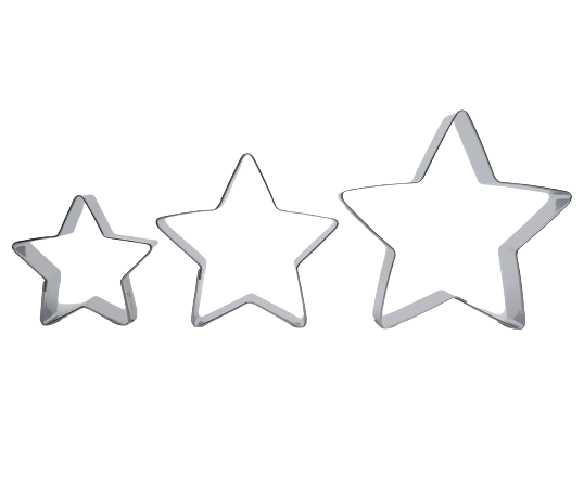 Stern Ausstecher mit 5 Zacken in verschiedenen Größen