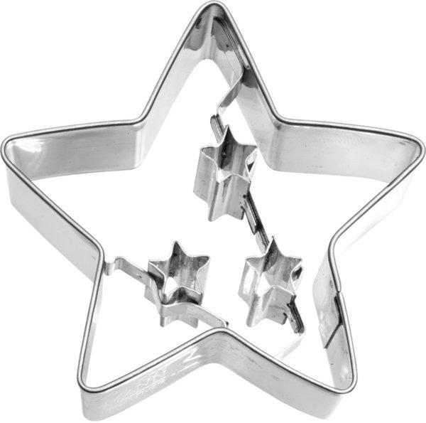 Stern Ausstecher mit drei Sternen 6,5 cm