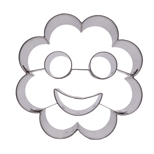 Blume Ausstecher mit Smiley 8 cm